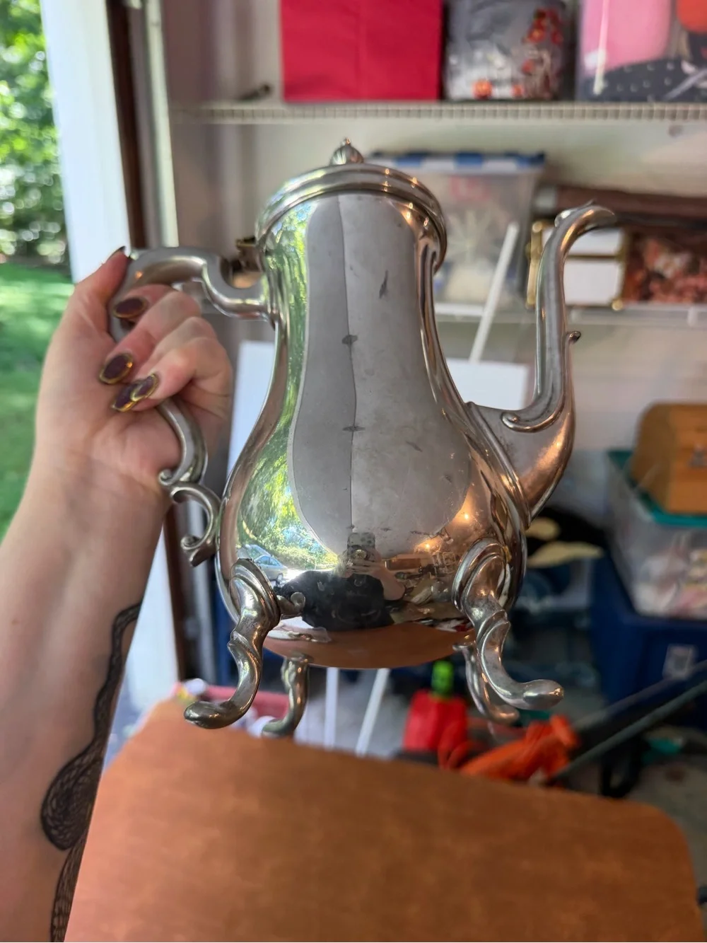 Vintage silver plated tea pot
